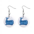 SAVE THE WHALES 1" Round Button Dangle Earrings Jewelry 26728233 child-whale