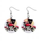 Hog on a motorcycle Pig 1" Round Button Dangle Earrings Jewelry 27184388 HogonMotorcycle