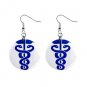 Medical Cadecus Dangle Button Earrings Jewelry 1 inch Round 17392946 medicalsymbol4