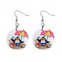 Summertime Tropical penguins Dangle Button Earrings Jewelry 1 inch Round 13152940