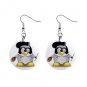 Cartoon Artist Penguin Dangle Button Earrings Jewelry 1 inch Round 30607374