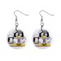 Cartoon Doctor Penguin Dangle Button Earrings Jewelry 1 inch Round 30607375