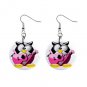 Cartoon Rock and Roll Penguin Dangle Button Earrings Jewelry 1 inch Round 30607366