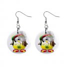 Cartoon Pot Smoking Penguin Dangle Button Earrings Jewelry 1 inch Round 30607367