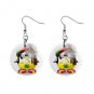 Cartoon Pot Smoking Penguin Dangle Button Earrings Jewelry 1 inch Round 30607367