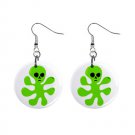 Cartoon Alien Blob Dangle Button Earrings Jewelry 1 inch Round 12794509