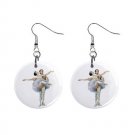 Ballerina Dangle Button Earrings Jewelry 1 inch Round 12894185