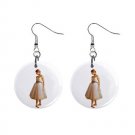 Ballerina Dangle Button Earrings Jewelry 1 inch Round 12894186