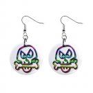 Cartoon Skull Dangle Button Earrings Jewelry 1 inch Round 12897939
