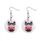 Cartoon Cow Dangle Button Earrings Jewelry 1 inch Round 13857158