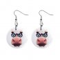 Cartoon Cow Dangle Button Earrings Jewelry 1 inch Round 13857158