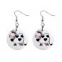 Cartoon Cow Dangle Button Earrings Jewelry 1 inch Round 13857160