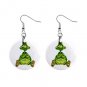 Cartoon Turtle Dangle Button Earrings Jewelry 1 inch Round 12479608