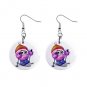 Cartoon Skiing Dangle Button Earrings Jewelry 1 inch Round 31314333