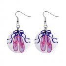 Ballet Slippers Dangle Button Earrings Jewelry 1 inch Round 31314334
