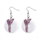 Ballet Slippers Dangle Button Earrings Jewelry 1 inch Round 31314335