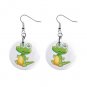 Cartoon Alligator Dangle Button Earrings Jewelry 1 inch Round 12894143