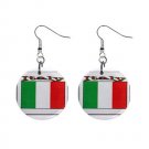 Italian Flag Italy Dangle Button Earrings Jewelry 1 inch Round