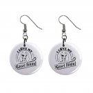 I Love My Basset hound Dog Pet Dangle Earrings Jewelry 1 inch Buttons