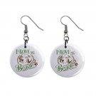 I Love My Beagle Dog Pet Dangle Earrings Jewelry 1 inch Buttons