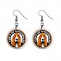 I Love My Bloodhound Dog Pet Dangle Earrings Jewelry 1 inch Buttons