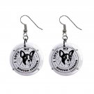 I Love My Boston Terrier Dog Pet Dangle Earrings Jewelry 1 inch Buttons