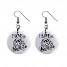 I Love My Bulldog Dog Pet Dangle Earrings Jewelry 1 inch Buttons