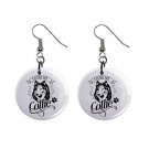I Love My Collie Dog Pet Dangle Earrings Jewelry 1 inch Buttons