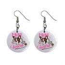 I Love My Frenchie French Bulldog Dog Pet Dangle Earrings Jewelry 1 inch Buttons