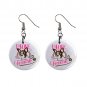 I Love My Frenchie French Bulldog Dog Pet Dangle Earrings Jewelry 1 inch Buttons