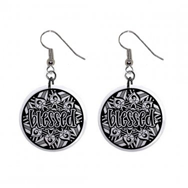 Mandela Blessed Dangle Earrings Jewelry 1 inch Buttons