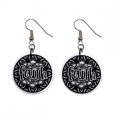 Mandela Faith Dangle Earrings Jewelry 1 inch Buttons