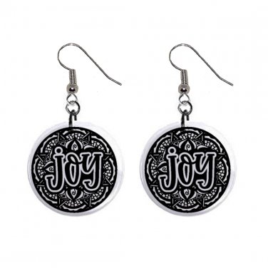 Mandela Joy Dangle Earrings Jewelry 1 inch Buttons