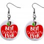 School Teacher Back to School - Teacher Appreciation 1" Round Button Dangle Earrings Jewelry