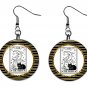 Tarot Card, Celestial, Moon, Sun, Stars Fantasy 1" Round Button Dangle Earrings Jewelry
