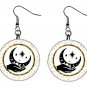 Celestial, Moon, Sun, Stars Fantasy 1" Round Button Dangle Earrings Jewelry