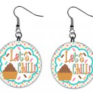 Ice Cream Treats 1" Round Button Dangle Earrings Jewelry
