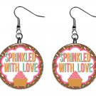 Ice Cream Treats 1" Round Button Dangle Earrings Jewelry