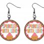 Ice Cream Treats 1" Round Button Dangle Earrings Jewelry