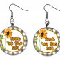 Sunflower & Faith Religious Inspiration 1" Round Button Dangle Earrings Jewelry