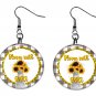 Sunflower & Faith Religious Inspiration 1" Round Button Dangle Earrings Jewelry