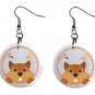 Cute Squirrel 1" Round Button Dangle Earrings Jewelry