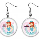 Waitress Dangle Earrings Jewelry 1 inch Buttons 12479799