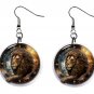 Leo Zodiac Horoscope 1" Round Button Dangle Earrings Jewelry