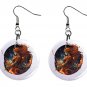 Sagittarius Zodiac Horoscope 1" Round Button Dangle Earrings Jewelry