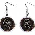 Scorpio Scorpius Zodiac Horoscope 1" Round Button Dangle Earrings Jewelry