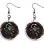 Scorpio Scorpius Zodiac Horoscope 1" Round Button Dangle Earrings Jewelry