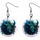 Taurus Zodiac Horoscope 1" Round Button Dangle Earrings Jewelry