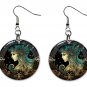 Virgo Zodiac Horoscope 1" Round Button Dangle Earrings Jewelry