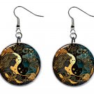 Gemini Zodiac Horoscope 1" Round Button Dangle Earrings Jewelry